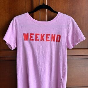 J Crew Pink Weekend Graphic T-Shirt